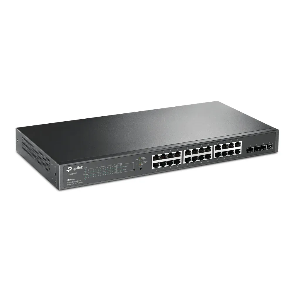 TP-Link Switch full managed Layer2+ 28 Port • 24x 1 GbE • 4x SFP • PoE Budget 250 Watt • 24x PoE at • 19” • Omada • SG2428P – Bild 2