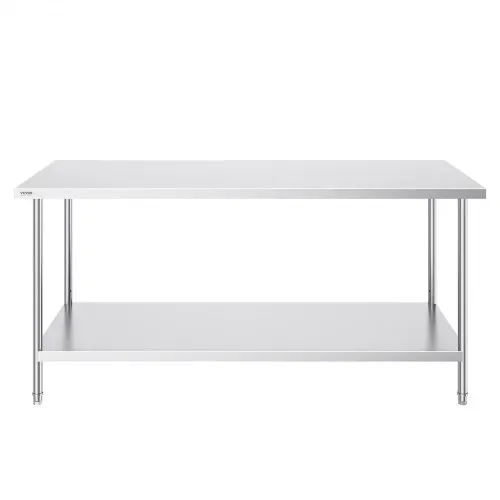 VEVOR Zubereitungstisch aus Edelstahl, Robuster Arbeitstisch aus Metall mit 3 einstellbaren Höhenstufen, Arbeitsstation für Küche, Garage, Restaurant, Hinterhof 762 x 1829 x 864 mm – Bild 9