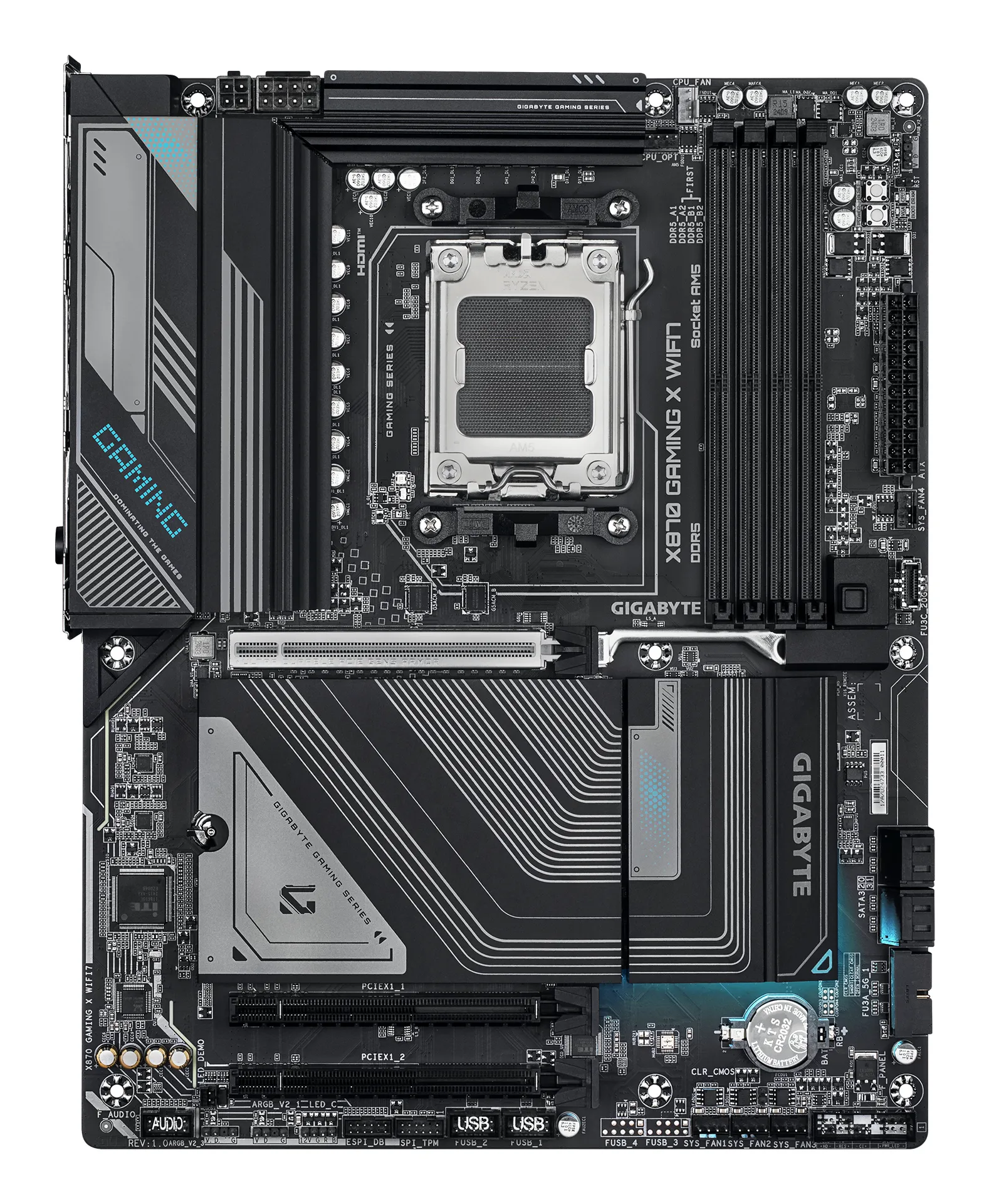 GIGABYTE X870 GAMING X WIFI7 Mainboard - Unterstützt AMD Ryzen 9000 CPUs, 16+2+2 Phasen VRM, bis zu 8000MHz DDR5 (OC), 1xPCIe 5.0 + 2xPCIe 4.0, Wi-Fi 7, 2.5GbE LAN, USB 4 – Bild 2