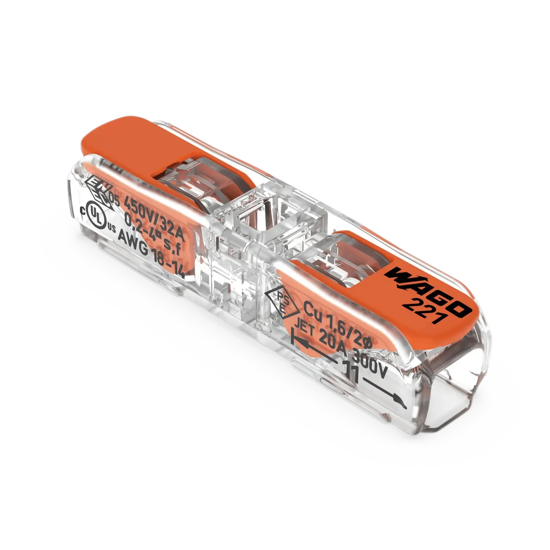 Durchgangsverbinder WAGO mit Hebel, alle Leiterarten, max. 4mm², max. 85°C Durchgangsverbinder WAGO mit Hebel, alle Leiterarten, max. 4mm², max. 85°C