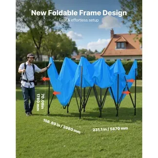 VEVOR tragbares Lackierkabinenzelt (587x398x178 cm) Sprühfarbenzelt für Sprühmalerei, wasserfeste & faltbare Farbkabine mit 4 Netz-Seitenfenstern für Autoteile Möbel Motorräder Sprühschutz blau VEVOR tragbares Lackierkabinenzelt (587x398x178 cm) Sprühfarbenzelt für Sprühmalerei, wasserfeste & faltbare Farbkabine mit 4 Netz-Seitenfenstern für Autoteile Möbel Motorräder Sprühschutz blau