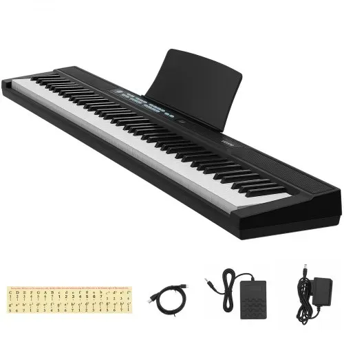 VEVOR Digitalpiano 88 Tasten Halbgewichtet E-Piano Elektronisches Keyboard Geeignet für Anfänger und Fortgeschrittene, 128 Klänge und Rhythmen, HiFi-Stereolautsprecher, Pedal, Notenablage, USB/MIDI – Bild 8
