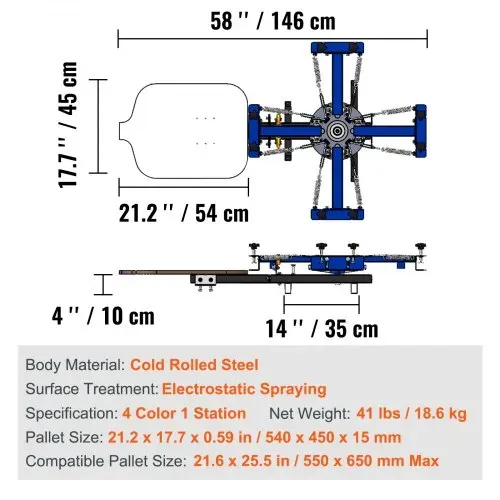 VEVOR Siebdruckpresse T-Shirt Siebdruckmaschine 1 Farben + 1 Station, T-Shirtpresse, Hitzepresse Transferpresse DIY Ausrüstung Drucker, Textildruck Kleidung, Kissenbezüge, Gepäckstücke usw. – Bild 6