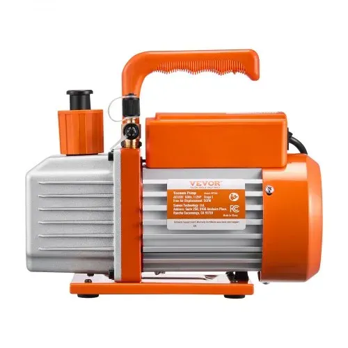 VEVOR Vakuumpumpe, 5 CFM, HVAC einstufige Drehschieber-Vakuumpumpe, für R134a R22 R410a Systeme, Auto-AC-Vakuumpumpen-Kit mit Ölflasche, für die Wartung von Auto-Klimaanlagen und Harzentgasung – Bild 9