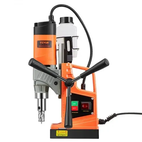 VEVOR Profi Kernbohrmaschine Magnetbohrmaschine Magnetkraft 12500 N, 850 U/min 1450 W Magnetbohrmaschine 40 mm Max. Bohrdurchmesser, Magnetkernbohrsystem für Schiffsbau, Brückenbau usw. Orange – Bild 9