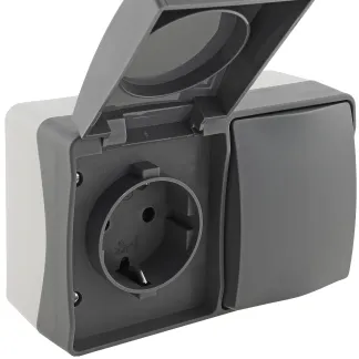 NUQUI Feuchtraum Schalter & Steckdose IP54, Aufputz, 250V~/ 10A/16A Horizontal NUQUI Feuchtraum Schalter & Steckdose IP54, Aufputz, 250V~/ 10A/16A Horizontal