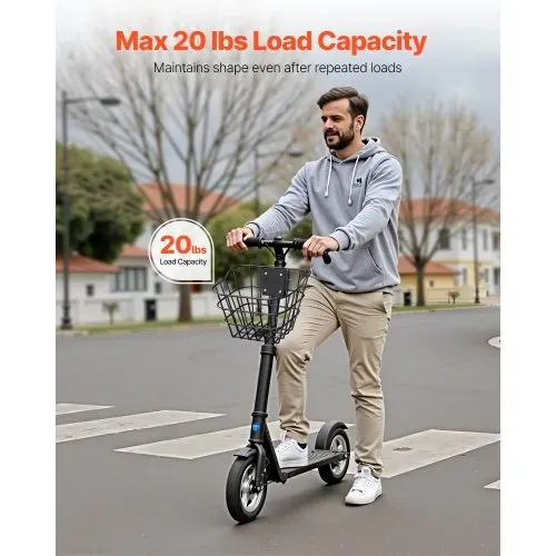 VEVOR Vorderradkorb 245x215x180 mm, Scooter-Korb mit fester Halterung, max. Tragkraft 9 kg, Lenkerkorb aus massivem Stahl, Kinderfahrradkorb/Erwachsenenfahrradkorb/Knie-Elektroroller-Zubehör – Bild 2