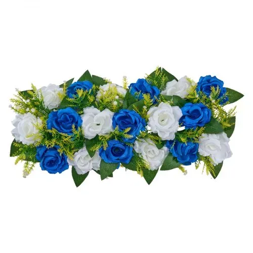 VEVOR Kunstblumen, 10 Stück, 500x220x120 mm, Blumenkugeln, Tischdekoration für Hochzeiten, Kunstrosen-Arrangements für Hochzeitsmittelstücke, Heimdekoration, blaue und weiße Rosen – Bild 9