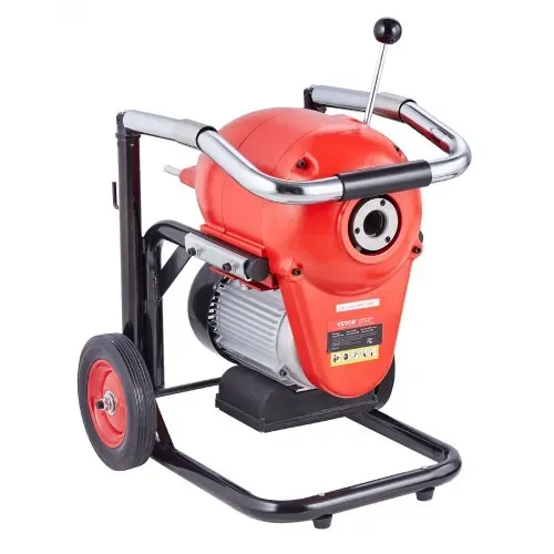 VEVOR Rohrreinigungsmaschine 120 Fuß x 6/5 Zoll, 1100 W elektrische Rohrreinigungsmaschine mit manueller Zufuhr – mit 6 Schneidern und CW/CCW-Steuerung für 4" bis 8" Rohre – Bild 8