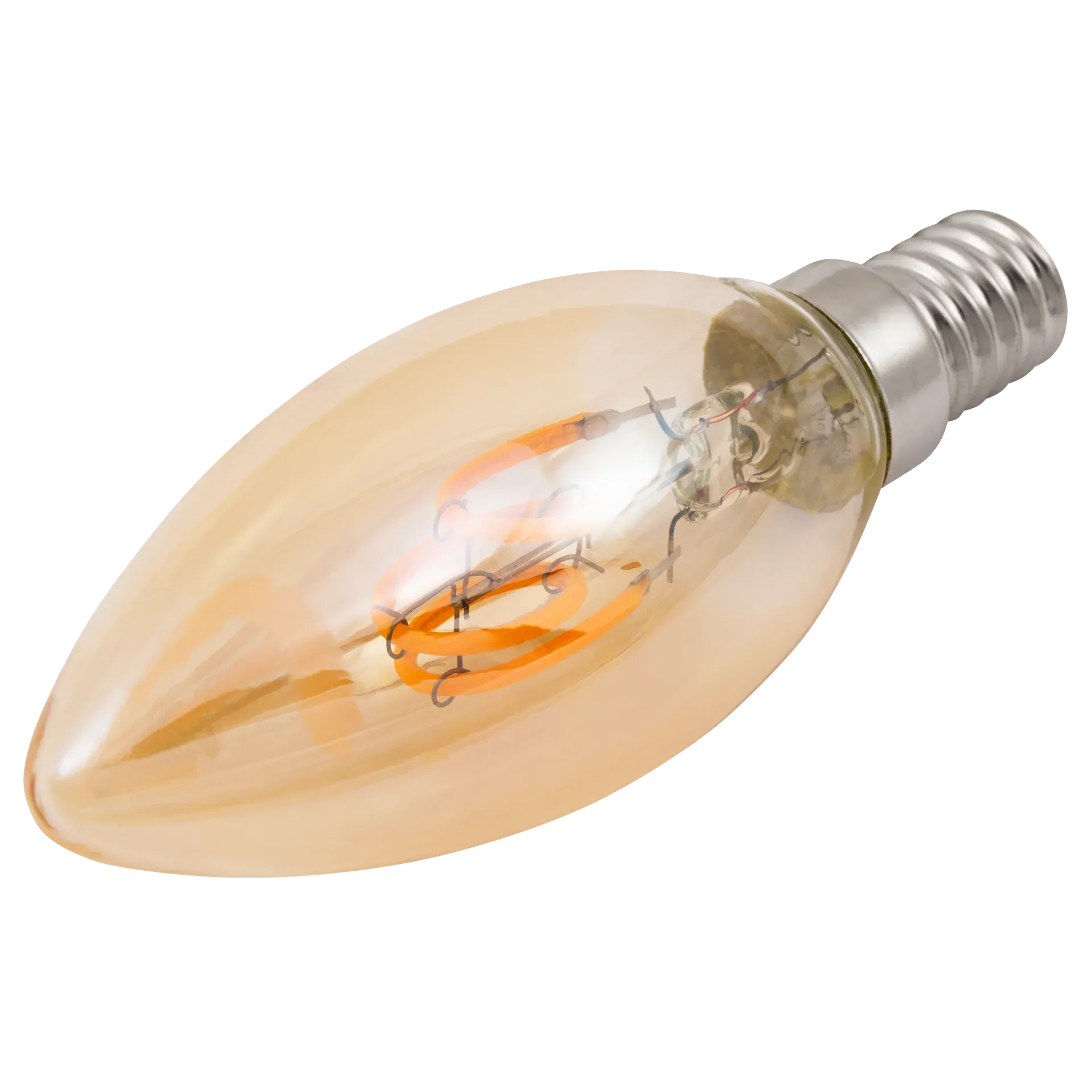 LED Filament Kerzenlampe McShine ''Retro'' E14, 1W, 90lm, warmweiß, goldenes Glas – Bild 2