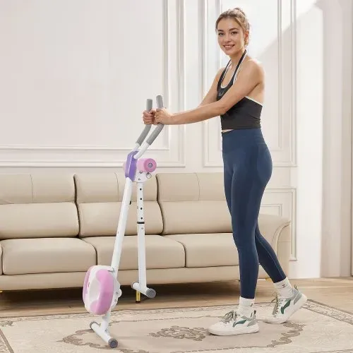 VEVOR Bauchmuskeltrainingsgerät Bauchtrainer AB-Maschine Fitnessstudio, Bauchtrainer 150 kg Gewichtskapazität, Bauchmuskeltrainer Krafttraining klappbares verstellbares Fitnessgerät Weiß + Rosa – Bild 7