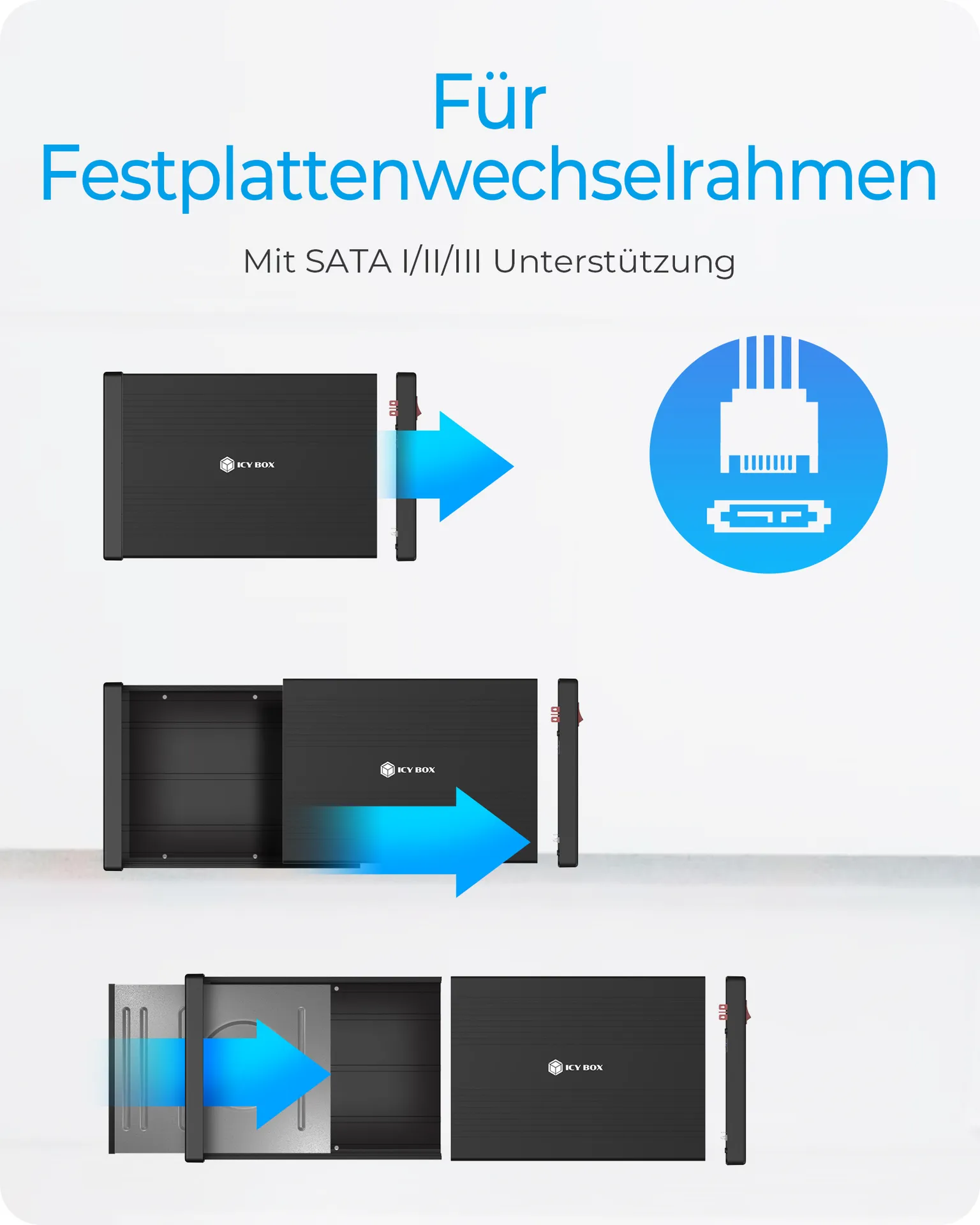 ICY BOX IB-525-U3, Gehäuse für 1x 5,25" SATA DVD/Blue-Ray Laufwerk, schwarz – Bild 6