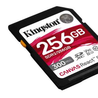 Kingston Technology 256GB Canvas React Plus SDXC UHS-II 300R/260W U3 V90 for Full HD/4K/8K Kingston Technology 256GB Canvas React Plus SDXC UHS-II 300R/260W U3 V90 for Full HD/4K/8K