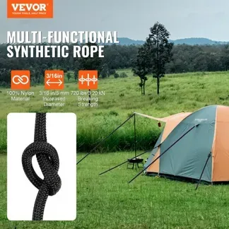 VEVOR Geflochtenes Nylonseil, 3/16 Zoll x 250 Fuß, 32 Stränge, 720 Pfund Bruchfestigkeit, Outdoor-Kletterseil, Baumpfleger-Kletterseil für Felswanderungen, Camping, Schaukeln, Abseilen, Rettung VEVOR Geflochtenes Nylonseil, 3/16 Zoll x 250 Fuß, 32 Stränge, 720 Pfund Bruchfestigkeit, Outdoor-Kletterseil, Baumpfleger-Kletterseil für Felswanderungen, Camping, Schaukeln, Abseilen, Rettung