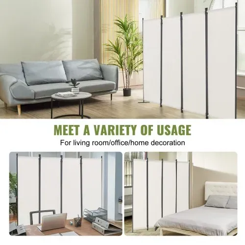 VEVOR Raumteiler Trennwand 4-teiliger Paravent Stellwand, faltbarer Sichtschutz für Büro Schlafzimmer Esszimmer Arbeitszimmer Balkon, Raumtrenner freistehend ( 228 x 45 x 172,5 cm), weiß – Bild 5