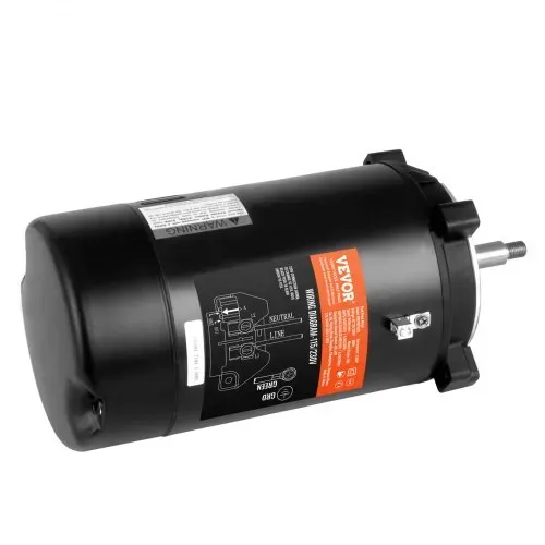 VEVOR 1 PS Poolpumpenmotor, 56J Rahmen, 115V(9.8 Ampere)/230V(4.9 Ampere) 3450 U/min, 60Hz, 1.4 Betriebsfaktor, 90μF/250V Kondensator, CCW Rotation Rundflansch Ersatzmotor – Bild 10
