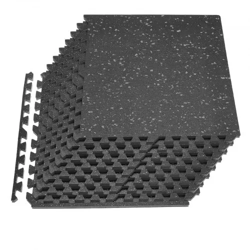 VEVOR 12 x Puzzlematte Bodenschutzmatte 61 x 61 x 2 cm, Hochdichte EVA-Schaumstoffmatte, Ineinandergreifende Fitnessmatte Gymnastikmatte Sportmatte, Trainingsmatte (Schwarz) mit Grauen Punkten VEVOR 12 x Puzzlematte Bodenschutzmatte 61 x 61 x 2 cm, Hochdichte EVA-Schaumstoffmatte, Ineinandergreifende Fitnessmatte Gymnastikmatte Sportmatte, Trainingsmatte (Schwarz) mit Grauen Punkten