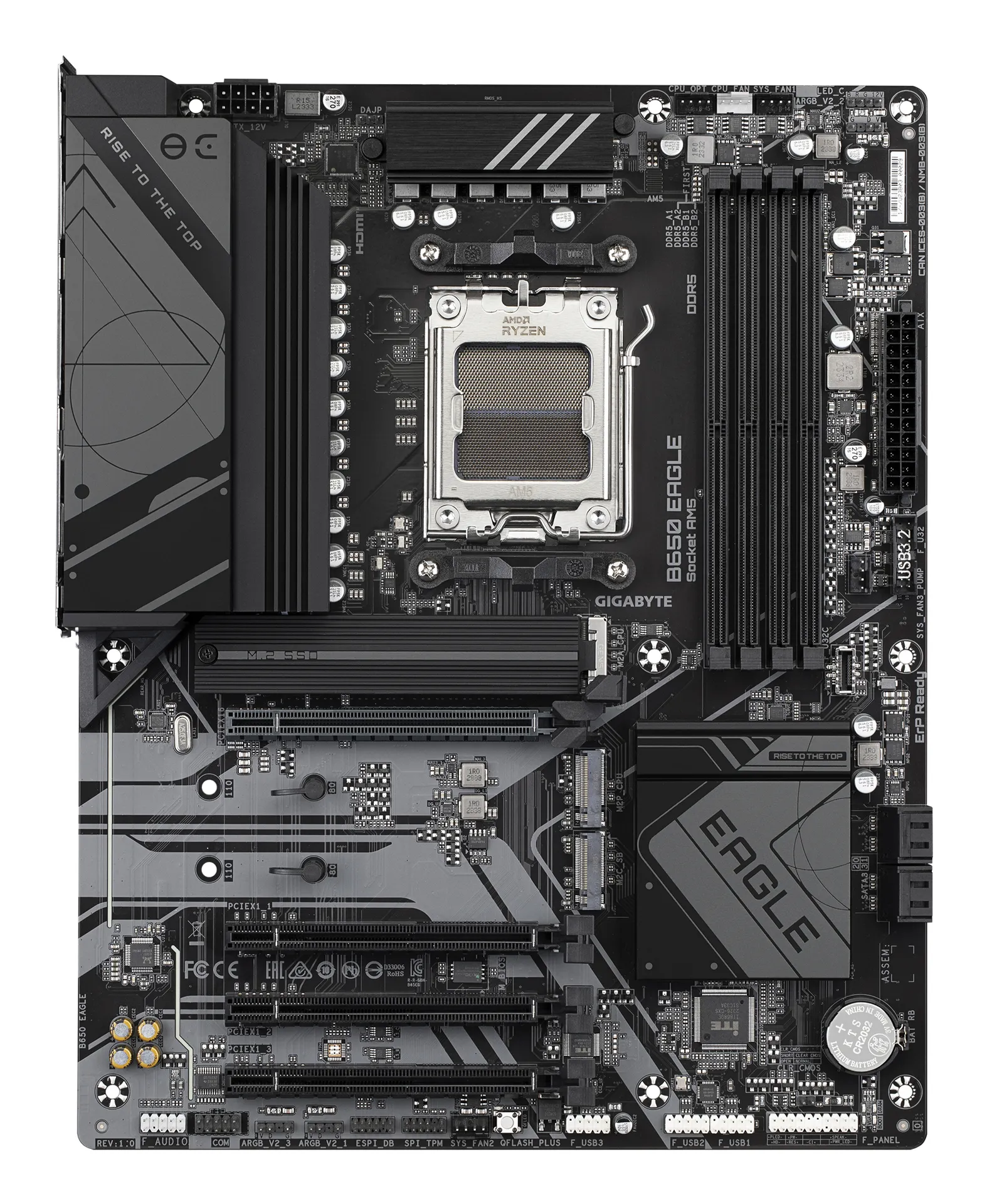GIGABYTE B650 EAGLE Mainboard - AMD Ryzen 9000er-Serie, 12+2+2 Phasen VRM, bis zu 7600 MHz DDR5 (OC), 1xPCIe 5.0 + 2xPCIe 4.0 M.2, GbE LAN, USB 3.2 Gen 2 – Bild 2