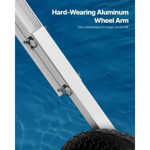 VEVOR Slipräder für Boote (136,1 kg belastbar) 381 mm Heckrad aus Aluminiumlegierung mit aufblasbaren Gummireifen, klappbare Slipräder mit 4 Schnellspannstiften für 4,5 m aufblasbare Fischerboote – Bild 4
