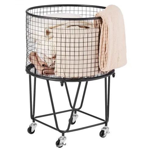 VEVOR Wäschewagen runder Wäschesammler mit 360°-Drehrädern 40 L mit 27 kg Tragkraft, Einkaufswagen aus Karbonstahl für Wäsche Einkaufen Camping Lebensmittel Gepäck, Wäschesortierer Wäschekorb VEVOR Wäschewagen runder Wäschesammler mit 360°-Drehrädern 40 L mit 27 kg Tragkraft, Einkaufswagen aus Karbonstahl für Wäsche Einkaufen Camping Lebensmittel Gepäck, Wäschesortierer Wäschekorb