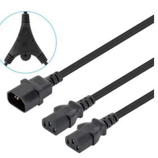 Manhattan 157469 Stromkabel Schwarz 1,8 m C14-Koppler 2 x C13-Koppler Manhattan 157469 Stromkabel Schwarz 1,8 m C14-Koppler 2 x C13-Koppler