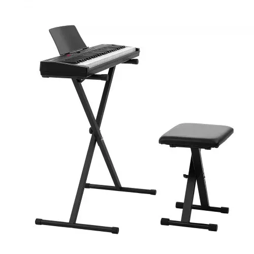 VEVOR Digitalpiano 61 Tasten Halbgewichtet E-Piano mit Ständer Klavierhocker, 128 Klänge, 128 Rhythmen, HiFi-Stereolautsprecher, 3,5-mm-Kopfhörerbuchse, Sustain-Pedal, USB/MIDI und Notenablage – Bild 10