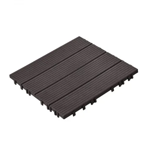 VEVOR Terrassenfliesen, 54er-Set, Balkonfliesen 295x295 mm, Klickfliesen, Kunststoff-Bodenbelag für den Außenbereich, Terrassenbodenbelag für Veranda, Pool, Balkon, Hinterhof, Dunkelbraun – Bild 10