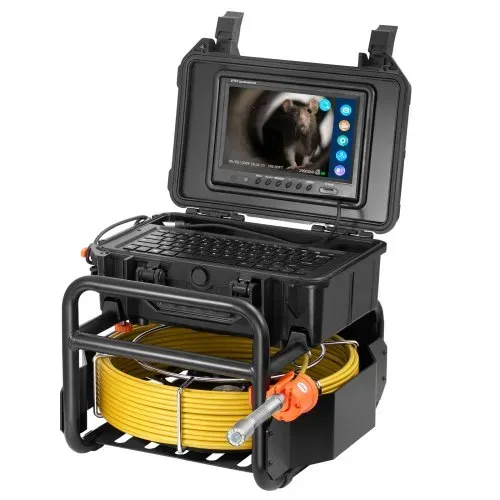 VEVOR Kanalkamera 70 m, selbstnivellierende Rohrinspektionskamera mit 512-Hz-Sender, Entfernungszähler, 9-Zoll-Bildschirm, 1080P HD-Rohrkamera mit 12 LEDs und 32-GB-Karte für Kanalrohre, Endoskop – Bild 9