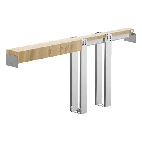 VEVOR Schiebetürrahmen-Set für 610– 914 mm breite & 2032 mm hohe Türen, Schiebetür-Set aus verzinkter Stahl mit Zwei-Wege-Soft-Close-Mechanismus & sanftem Gleiten, für Wohnzimmer, Badezimmer – Bild 8