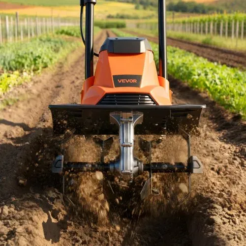 VEVOR Elektro Bodenhacke 36 cm Arbeitsbreite, 22 cm Arbeitstiefe, 1200 W Motorhacke, Bodenkrümler, Kultivator mit Stahlzinken & Klappbarem Führungsholm, Gartenfräse für Rasen-, Hof- & Gartenpflege – Bild 7