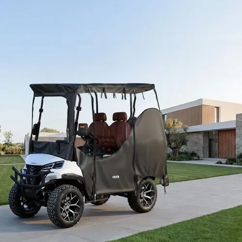 VEVOR Golfwagenabdeckung Sichtbar für 2-Sitzer-Golfwagen (die Meisten Golfcart von Club Car, Yamaha, EZGO & Honda), Regenabdeckung aus 600D-Oxford-Gewebe, mit PU-Beschichtung & Winddichtem Hakensystem – Bild 7