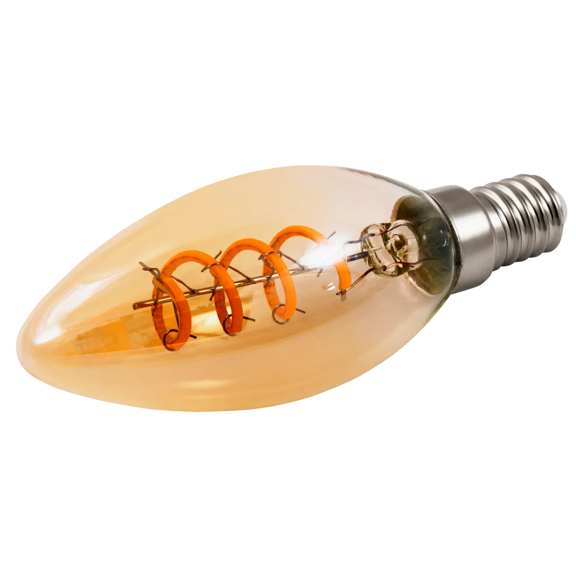 LED Filament Kerzenlampe McShine ''Retro'' E14, 2W, 150lm, warmweiß, goldenes Glas – Bild 2