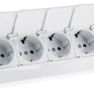 4-fach Steckdosenblock, USB-A+C, weiß 250V~/ 16A, USB 3,1A, PD, mit Klappen 4-fach Steckdosenblock, USB-A+C, weiß 250V~/ 16A, USB 3,1A, PD, mit Klappen