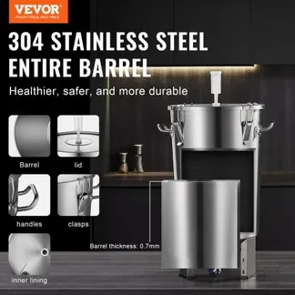 VEVOR Bierbrauanlage Bierbraugerät Edelstahl 30 L Bierfermenter, Braueimer-Fermenter zum Brauen, Heimbrauzubehör mit Sockel, Kessel-Suppentopf inkl. Deckel, Griff, Ventil, Zapfhahn VEVOR Bierbrauanlage Bierbraugerät Edelstahl 30 L Bierfermenter, Braueimer-Fermenter zum Brauen, Heimbrauzubehör mit Sockel, Kessel-Suppentopf inkl. Deckel, Griff, Ventil, Zapfhahn
