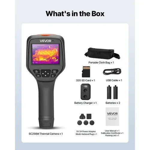 VEVOR Wärmebildkamera, 256 x 192 IR-Auflösung, Wärmebildgerät mit 2 MP visueller Kamera, 25 Hz Bildwiederholrate Infrarot-Imager mit 3,5 Zoll Touchscreen, -20 °C bis 550 °C, WLAN-Unterstützung – Bild 6