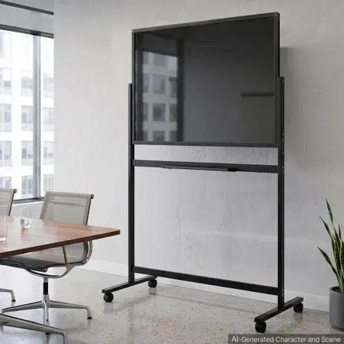 VEVOR Whiteboard mit Ständer 888x583mm Magnettafel Stativdrehtafel Schwarz, Büro Schule Zuhause Angenehmes Schreibgefühl Rahmenlos aus 3,2mm Dickem Glas inkl. Markern Magneten & Schwamm – Bild 7