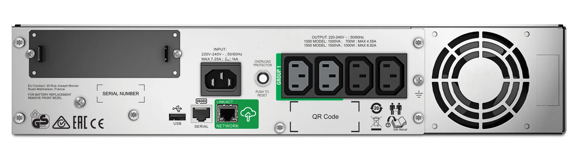 APC Smart-UPS SMT1000RMI2UC - 4x C13, USB, Rack-montierbar, SmartConnect, 1000VA – Bild 3