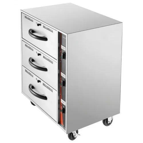 VEVOR kommerzieller elektrischer Schubladenwärmer, Speisenwärmer aus Edelstahl mit 3 Schubladen, großer Temperaturbereich von 30–85 °C, für Restaurants, Hotelbuffets und Bäckereien – Bild 9