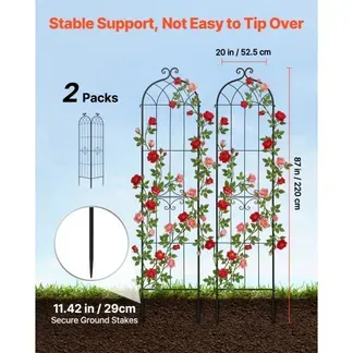 VEVOR Rankgitter, 220×52,5 cm 2er-Pack, Metall Rankhilfe mit Pulverbeschichteter Oberfläche & Verriegelungsmechanismus, Kletterhilfe, Garten Spalier, Pflanzengitter für Blumen, Gemüse & Rosen VEVOR Rankgitter, 220×52,5 cm 2er-Pack, Metall Rankhilfe mit Pulverbeschichteter Oberfläche & Verriegelungsmechanismus, Kletterhilfe, Garten Spalier, Pflanzengitter für Blumen, Gemüse & Rosen