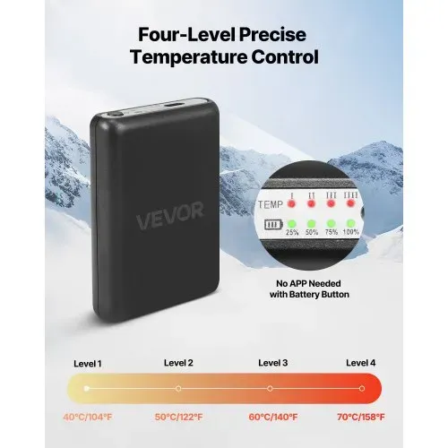 VEVOR Beheizte Socken Unisex, 5000 mAh Akkubetrieben, Wiederaufladbare Heizsocken mit 4 Heizstufen, Fußwärmer für Angeln, Camping, Wandern, Skifahren, Arbeiten im Freien, Winter VEVOR Beheizte Socken Unisex, 5000 mAh Akkubetrieben, Wiederaufladbare Heizsocken mit 4 Heizstufen, Fußwärmer für Angeln, Camping, Wandern, Skifahren, Arbeiten im Freien, Winter