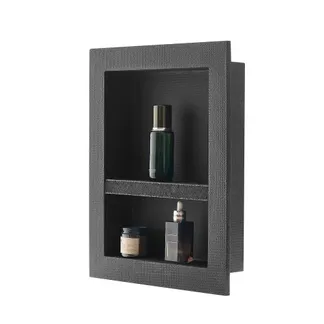 VEVOR Duschnische, 10,16×40,64×50,8 cm, Wandnische mit beweglichem Trennregal, Seifen- & Shampoo-Aufbewahrungs-Organizer, rechtwinklige Ecken, schwarz für Badezimmerdusche VEVOR Duschnische, 10,16×40,64×50,8 cm, Wandnische mit beweglichem Trennregal, Seifen- & Shampoo-Aufbewahrungs-Organizer, rechtwinklige Ecken, schwarz für Badezimmerdusche