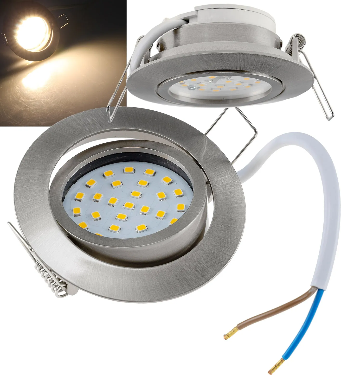 LED-Einbauleuchte „Flat-32dim“ warmweiß 80x32mm, 5W, 590lm, Edelstahl gebürstet LED-Einbauleuchte „Flat-32dim“ warmweiß 80x32mm, 5W, 590lm, Edelstahl gebürstet