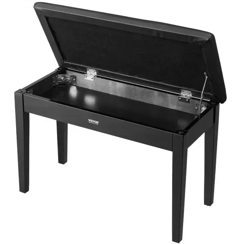 VEVOR Klavierhocker 750 x 355 x 490 mm, Klavierbank, Klavierstuhl mit hochdichter Polsterung, Ablagefach für Notenbücher, hölzerner Pianobank, Hockersitz, für Schminktisch und Wohnzimmer – Bild 8