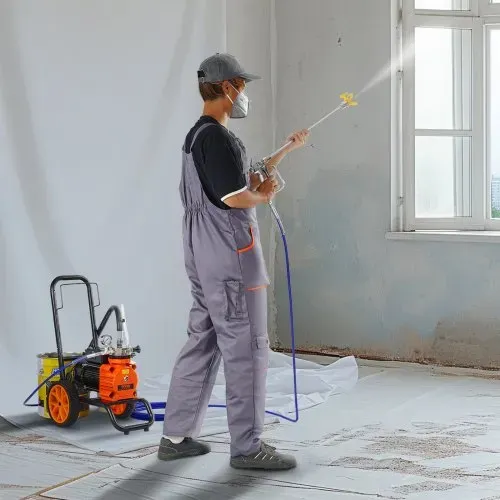 VEVOR Airless-Farbspritzgerät mit Membran, 1100 W effizientes Airless-Farbspritzgerät mit Wagen, 2000 psi Airless-Farbspritzgerät, mit Verlängerungsstang, 2 L/min Hochdruck Airless Farbsprühsystem – Bild 7