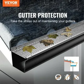 VEVOR Dachrinnenschutz, 12,7 cm breit, Aluminium-Blattfilter, selbstgemachte Dachrinnenabdeckung, 26 Stück, 31,7 m Gesamtlänge, φ 4 mm Lochdurchmesser und 0,5 mm dick, passend für jeden Dachrinnentyp VEVOR Dachrinnenschutz, 12,7 cm breit, Aluminium-Blattfilter, selbstgemachte Dachrinnenabdeckung, 26 Stück, 31,7 m Gesamtlänge, φ 4 mm Lochdurchmesser und 0,5 mm dick, passend für jeden Dachrinnentyp