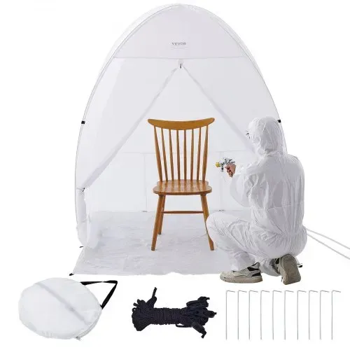 VEVOR Sprühfarben-Unterstand, 60 x 60 x 70 Zoll, tragbares Pop-Up-Sprühfarbenzelt mit integriertem Boden, Abluftfenster und Aufbewahrungstasche, faltbare Lackierkabine für Möbel, DIY-Hobby-Werkzeug-Malstation – Bild 8