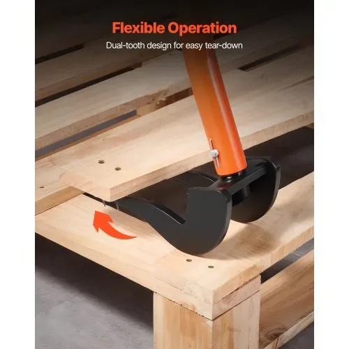 VEVOR Lattenheber 907kg Tragkraft, 1371mm Palettenbrecher mit Rutschfestem Griff, Paletten-Buster aus Kohlenstoffstahl, Brechstange für Dach Deckbretter, Abbruchwerkzeug für Lager Baustelle Werkstatt – Bild 5
