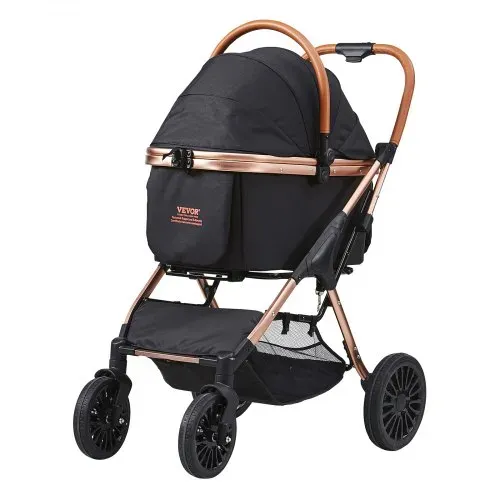 VEVOR Hundebuggy 59x85x105cm Hundewagen 30kg Tragfähigkeit Faltbarer Hundetrolley Aluminium-Rahmen 800D Oxford-Gewebe Nylon-Netzfenster 4 PU-Räder Hundebox Tierbuggy Katzenbuggy Haustier Transport – Bild 10