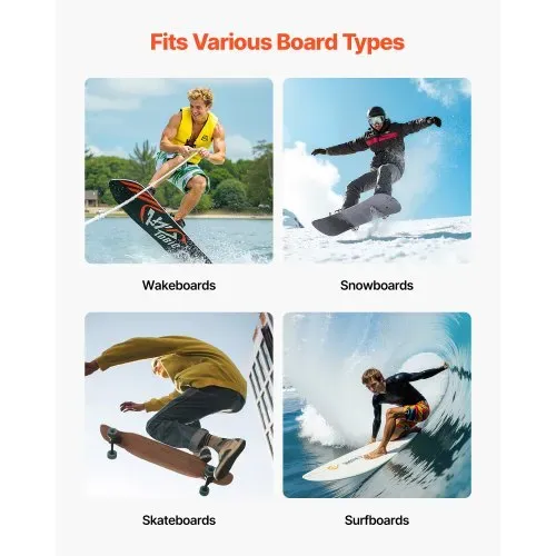 VEVOR Surfbrett-Wandhalterung (5 Ebenen) vertikales Surfbrett-Rack Aufhänger zur Aufbewahrung & Präsentation, verstellbarer Organizer für Kiteboards Shortboards Skier Snowboards Schwarz – Bild 5