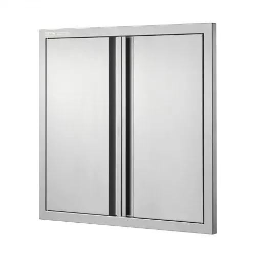 VEVOR Grill-Zugangstür, 660 x 610 mm, Doppelte Außenküchentür, Flächenbündig Montierte Edelstahltür, Vertikale Wandtür mit Versenkbaren Griffen, für Grillinsel, Grillstation, Außenschrank – Bild 9